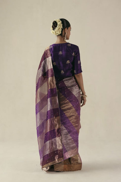 Amber purple sari with blouse