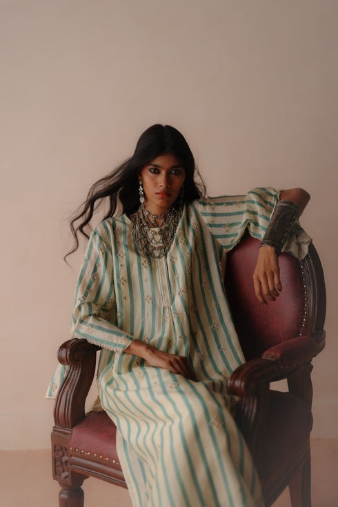 Ambi blue stripe kurta set