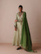 Ambi green stripe anarkali set