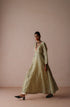 Ambi green stripe anarkali set