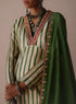 Ambi green stripe anarkali set