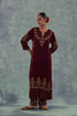 Ambika deep maroon straight long kurta set