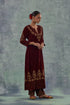 Ambika deep maroon straight long kurta set