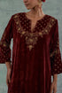 Ambika deep maroon straight long kurta set