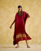 Amor maroon kaftan dress