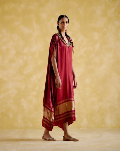 Amor maroon kaftan dress