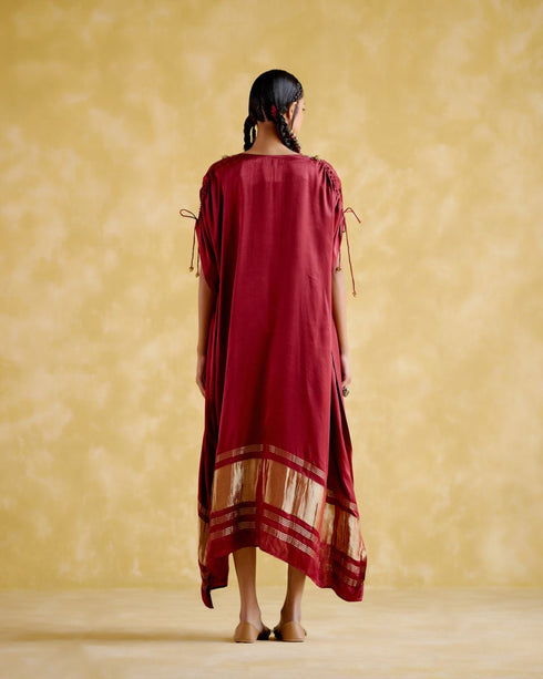 Amor maroon kaftan dress