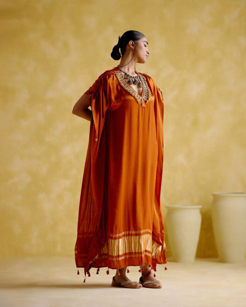 Amor orange kaftan dress
