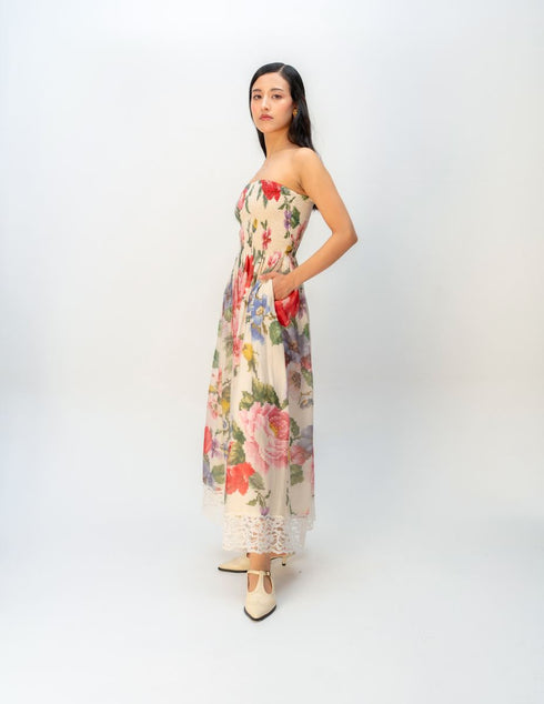 Apricot veil dress