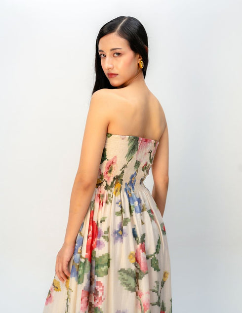 Apricot veil dress