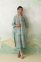 Aqua chanderi kashmiri embroidered kurta set