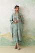 Aqua chanderi kashmiri embroidered kurta set