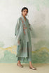Aqua chanderi kashmiri embroidered kurta set