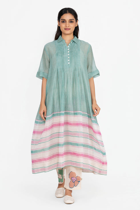 Aqua green tunic dress
