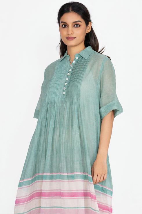 Aqua green tunic dress