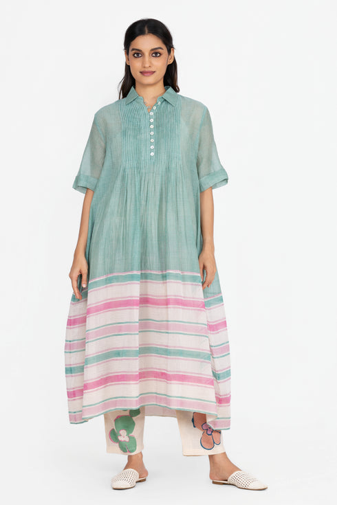Aqua green tunic dress