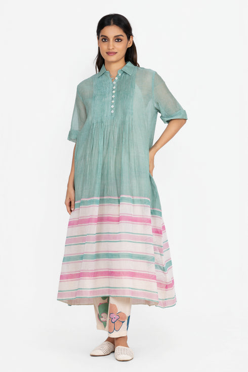 Aqua green tunic dress