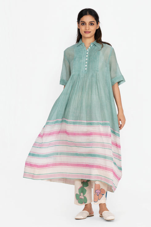 Aqua green tunic dress