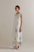 Aranya blue and green A-line kurta set