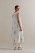 Aranya blue and green A-line kurta set