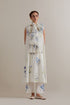Aranya blue and green A-line kurta set
