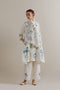 Aranya blue and green printed A-line short kurta set
