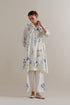 Aranya blue and green printed A-line short kurta set