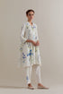 Aranya blue and green printed A-line short kurta set