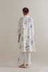Aranya blue and green printed A-line short kurta set