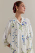 Aranya blue and green printed A-line short kurta set