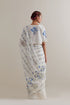Aranya blue and green printed chanderi sari set