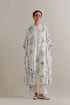 Aranya blue and green printed kaftan set