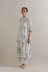 Aranya blue and green printed kaftan set