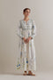 Aranya blue and green printed long dress