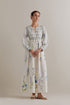 Aranya blue and green printed long dress