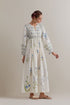 Aranya blue and green printed long dress