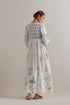 Aranya blue and green printed long dress