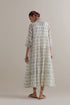 Aranya blue and green printed multi-tiered kurta set