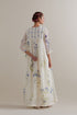 Aranya blue and green printed single tiered kurta set