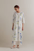Aranya blue and green printed straight long kurta set
