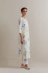 Aranya blue and green printed straight long kurta set