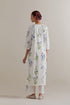 Aranya blue and green printed straight long kurta set