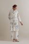 Aranya blue and green printed straight short kurta set