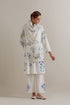 Aranya blue and green printed straight short kurta set