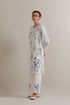 Aranya blue and green printed straight short kurta set