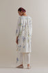 Aranya blue and green printed straight short kurta set