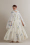 Aranya blue and green printed three-tiered kurta set