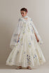 Aranya blue and green printed three-tiered kurta set