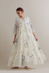 Aranya blue and green printed three-tiered kurta set