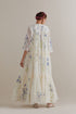 Aranya blue and green printed three-tiered kurta set